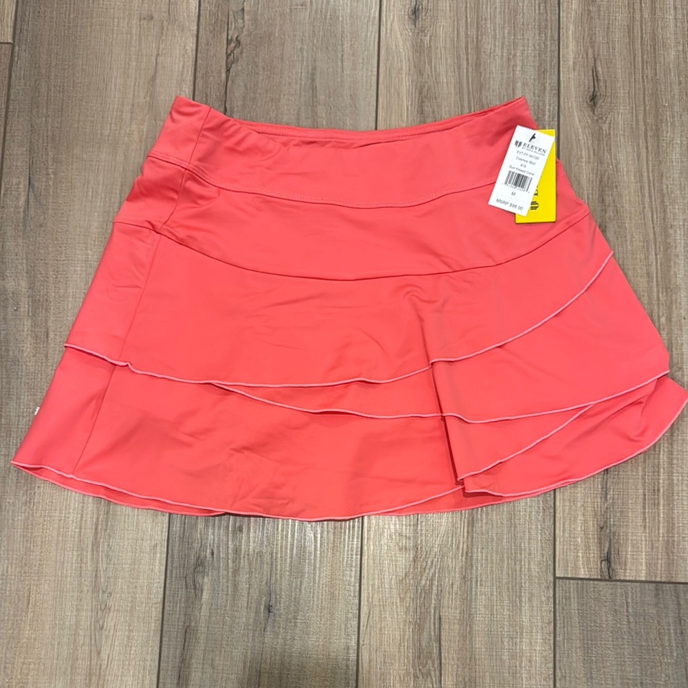 EleVen by Venus Williams Pink Tiered Skater Mini Skirt